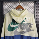 Jaqueta Corta Vento Nike 23/24 - Bege e Azul - FUT REAL